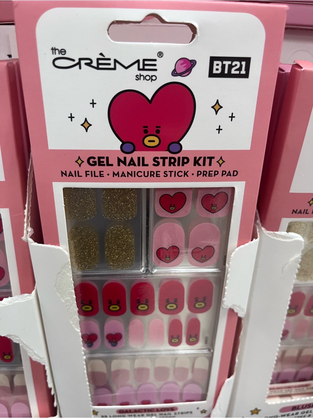 BT21 x The Crème Shop RJ Gel Nail Strip Kit - Pink White Gold - Picture 2 of 4